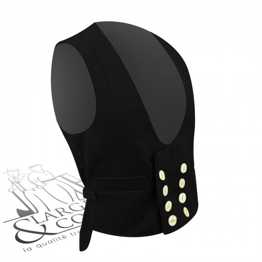 Gilet tailleur velours jonc avec protège-reins FHB noir