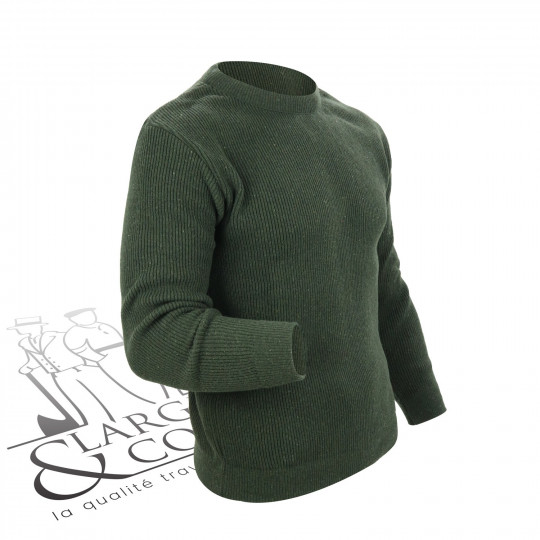 Pull camionneur col rond vert