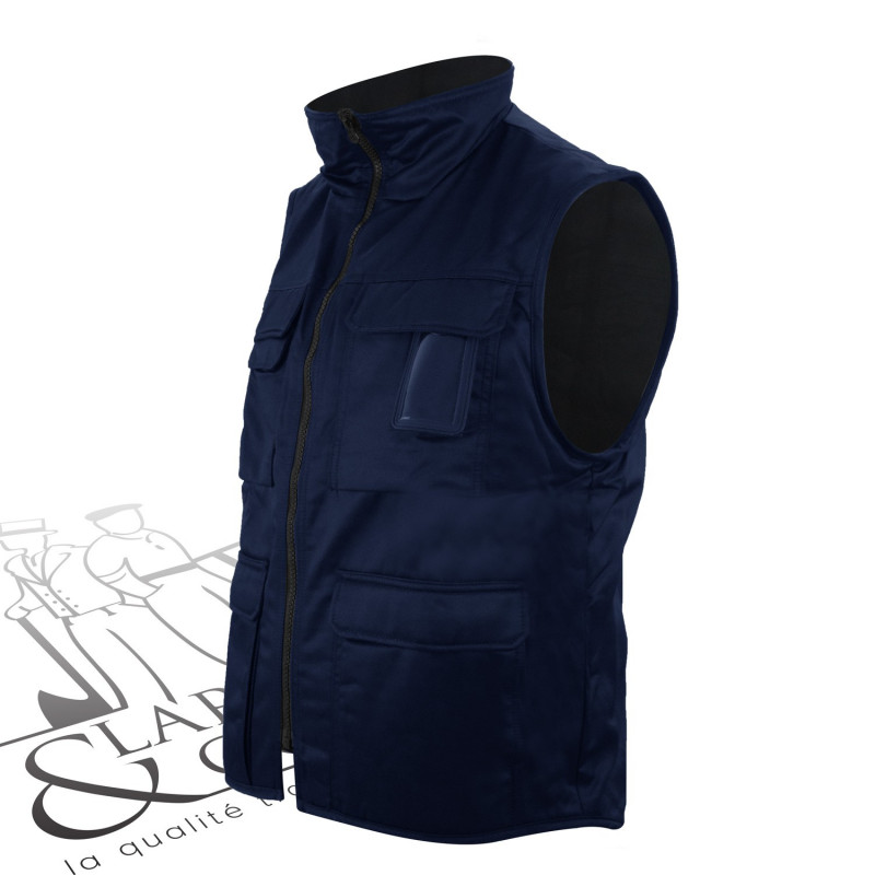 Gilet hiver doublé polaire marine