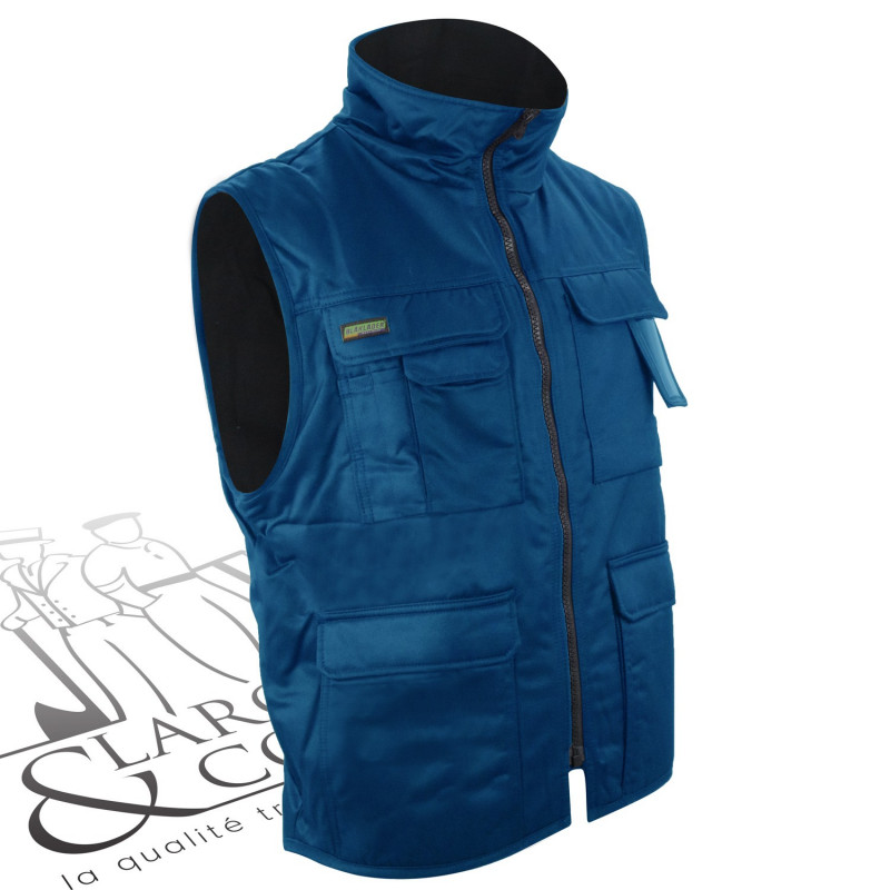 Gilet hiver doublé polaire bleu