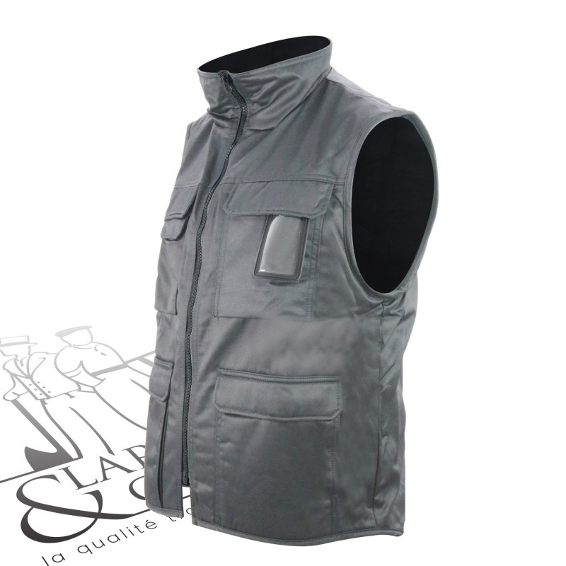 Gilet hiver doublé polaire gris