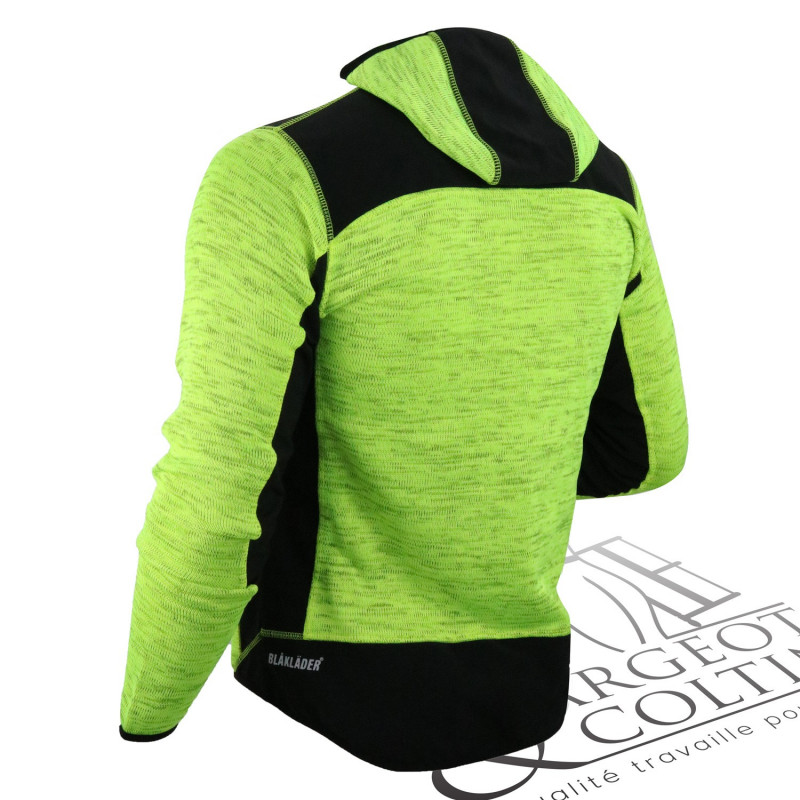 Veste polaire à capuche Blaklader jaune fluo