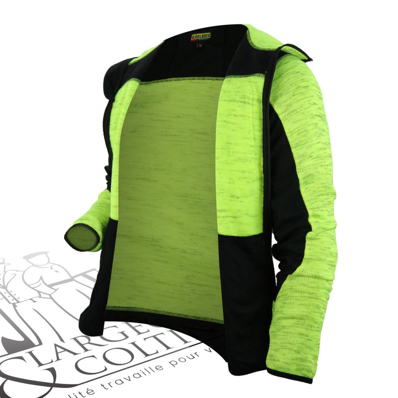 Veste polaire à capuche Blaklader jaune fluo