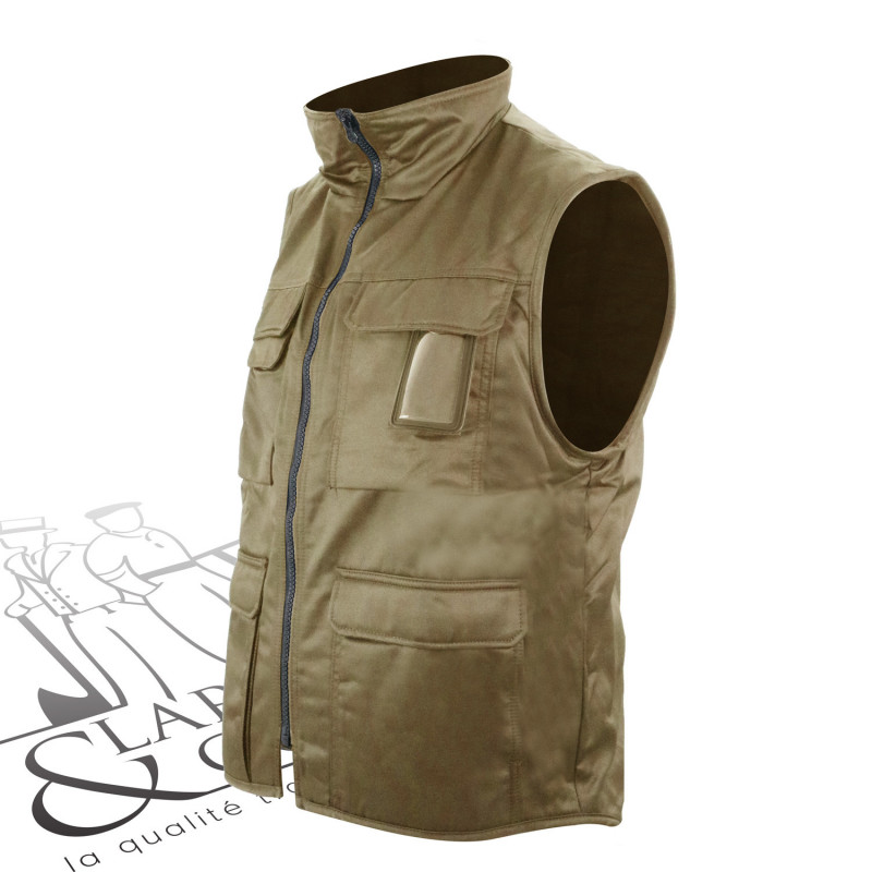 Gilet hiver doublé polaire beige