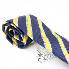 Cravate club à rayures Jaune et bleu