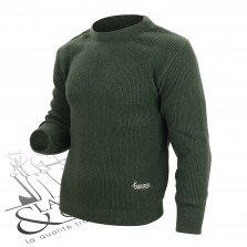 Pull camionneur col rond vert