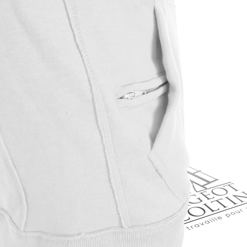 Sweat zippé à capuche blanc