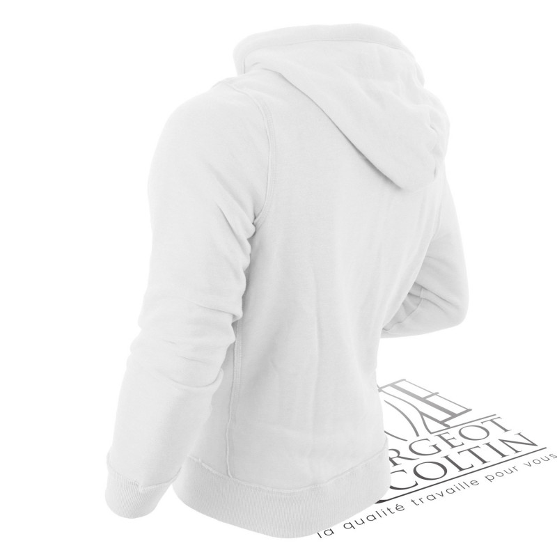 Sweat zippé à capuche blanc