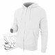 Sweat zippé à capuche blanc