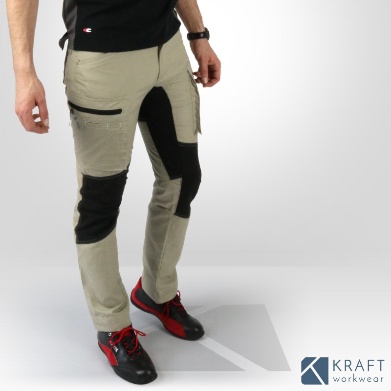 Pantalon de travail été Blaklader beige noir