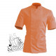 Veste de cuisine manches courtes orange poche beige, Nero Robur