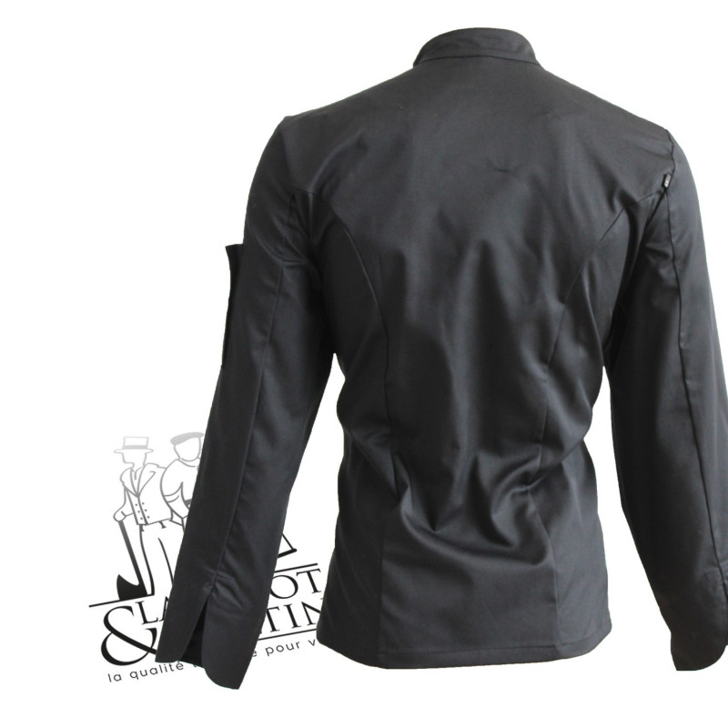 Veste de cuisine manches longues noire, Nero Robur
