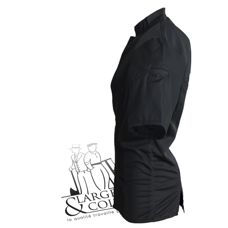 Veste de cuisine manches courtes noire, Siaka Robur