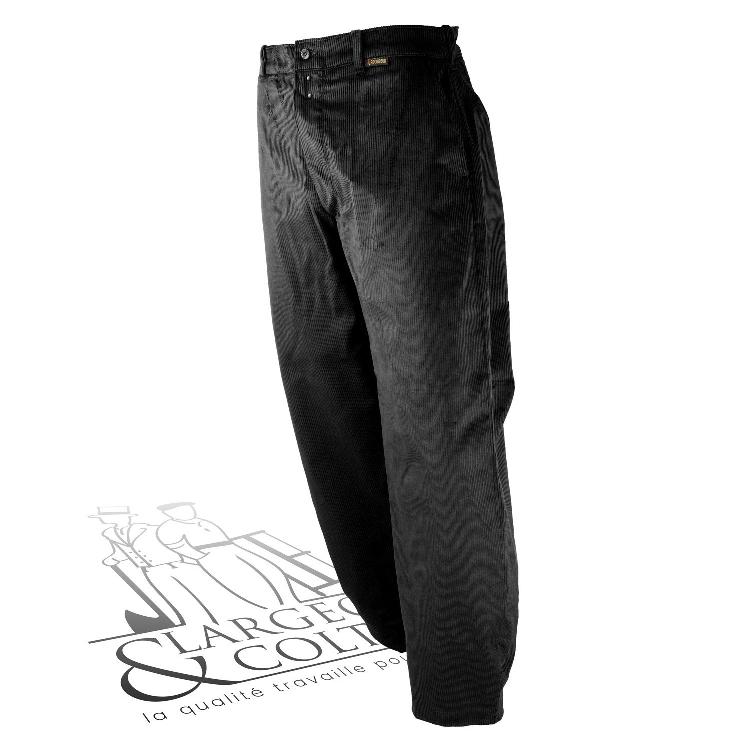 L'INCOMPARABLE - Pantalon large en velours noir - C.BERGAMIA