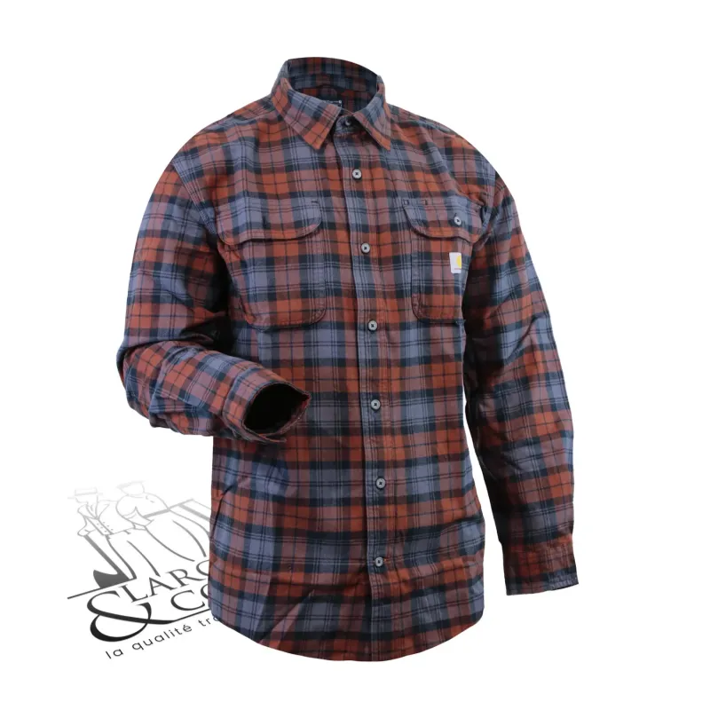 Chemise carhartt à carreaux rouge et bleue face 2