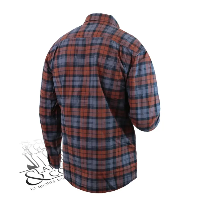 Chemise carhartt à carreaux rouge et bleue dos