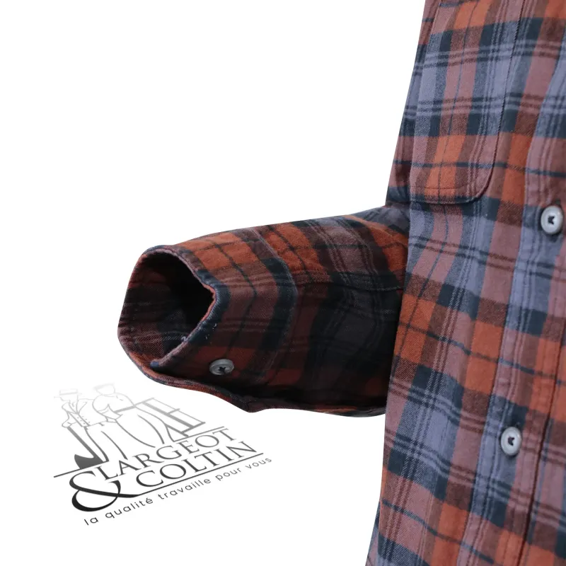Chemise carhartt à carreaux rouge et bleue manches