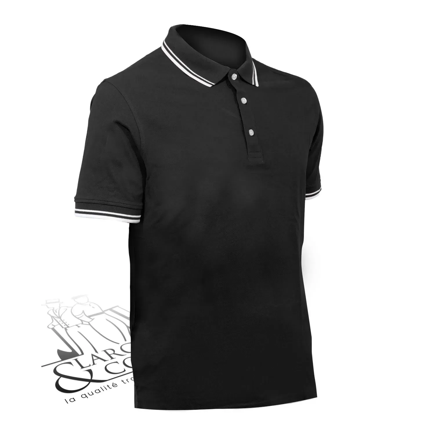 Polo col à rayures