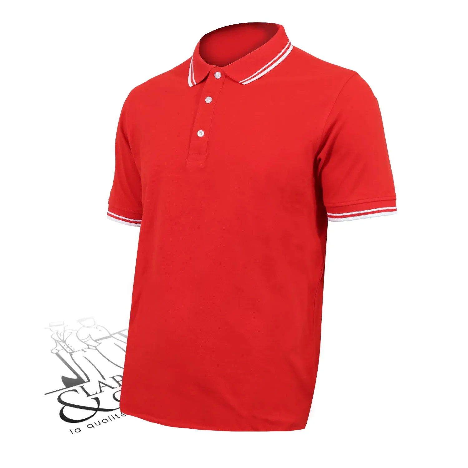 Polo col à rayures