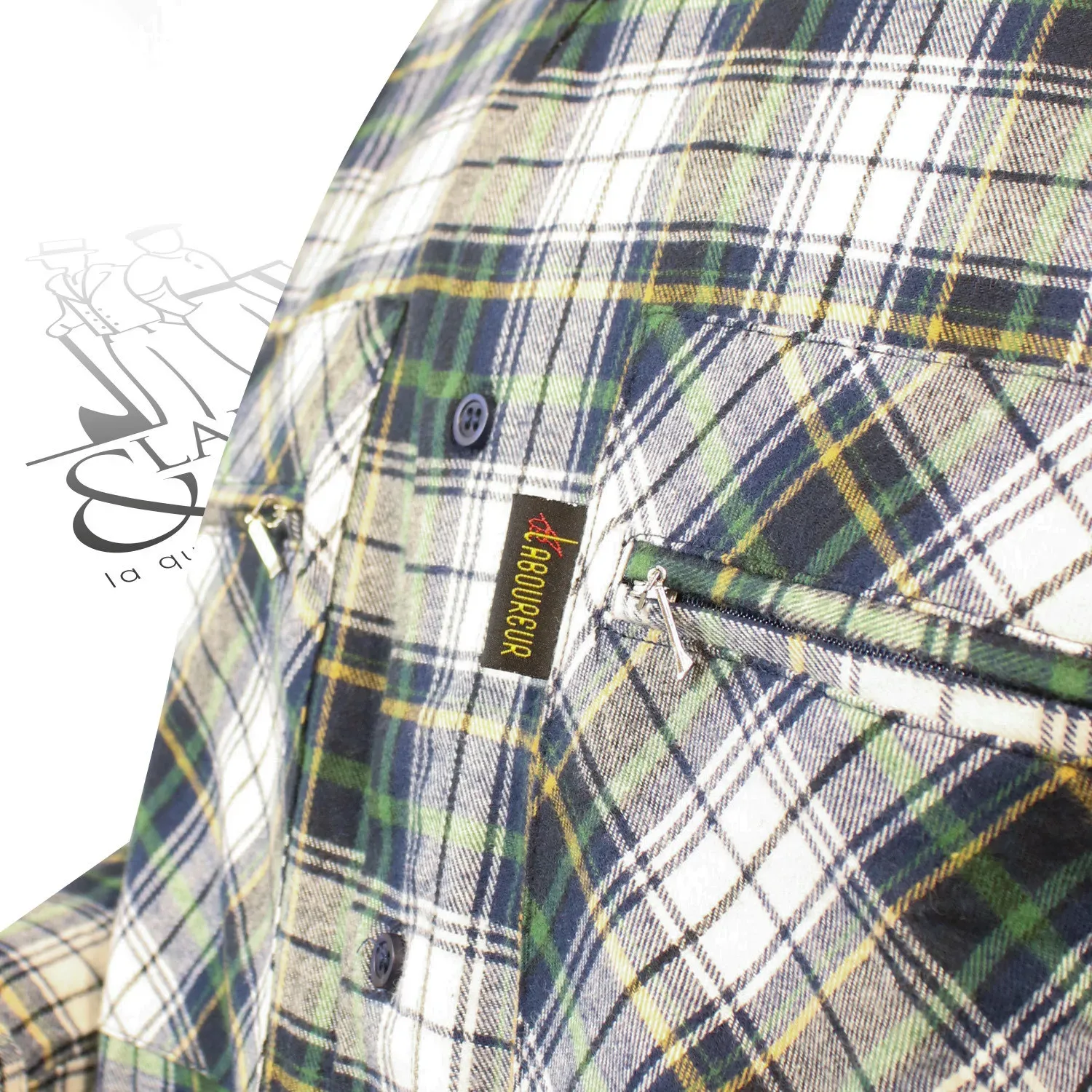 Chemise de travail à carreaux poches zippées Le Laboureur