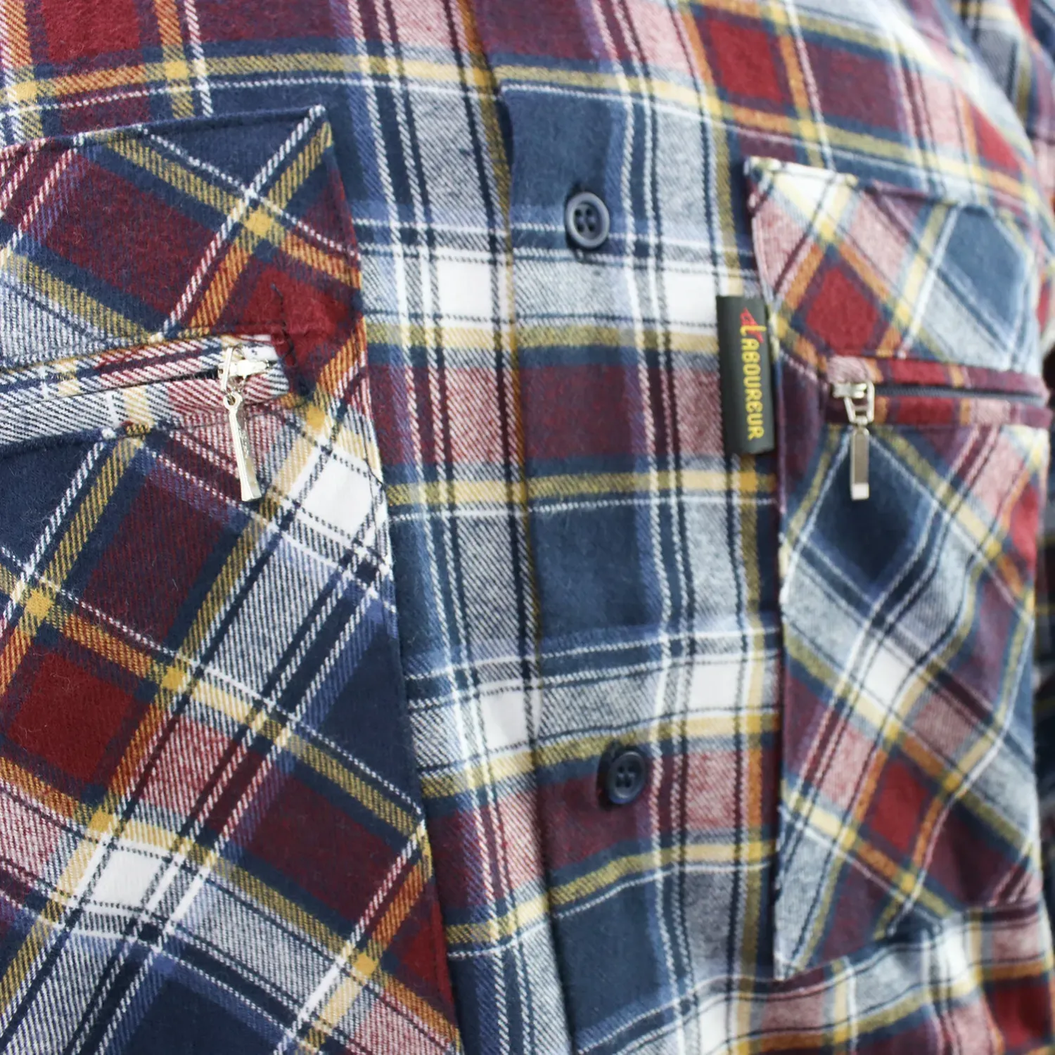 Chemise de travail à carreaux poches zippées Le Laboureur