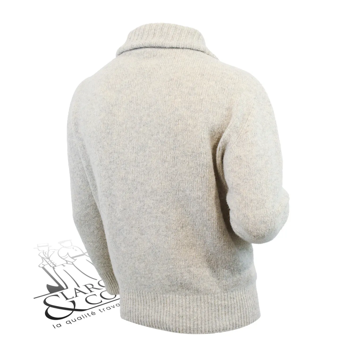 Pull camionneur écru en laine 100% français Le Laboureur
