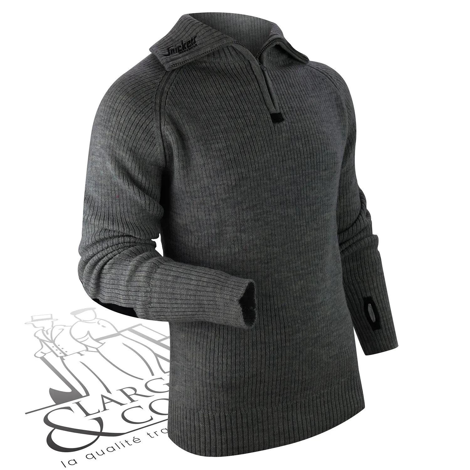 Pull de travail en laine demi zip Snickers Workwear