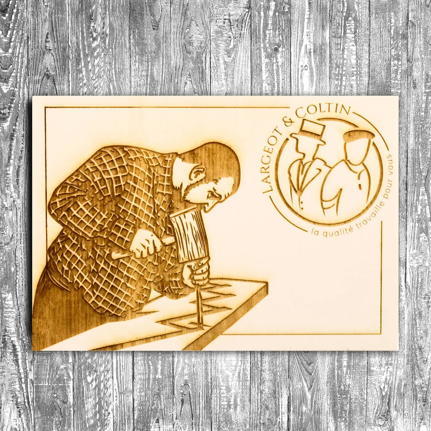 Carte cadeau avec gravure sur bois Largeot & Coltin