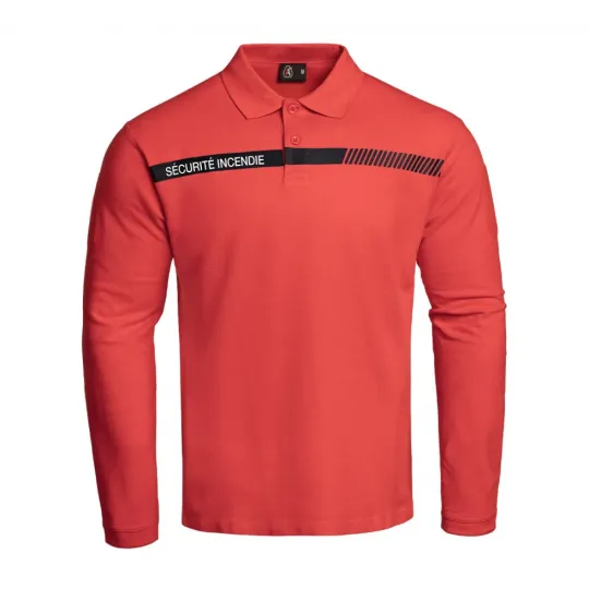 MAGASIN - Polo SECU-ONE manches longues sécurité incendie rouge A10