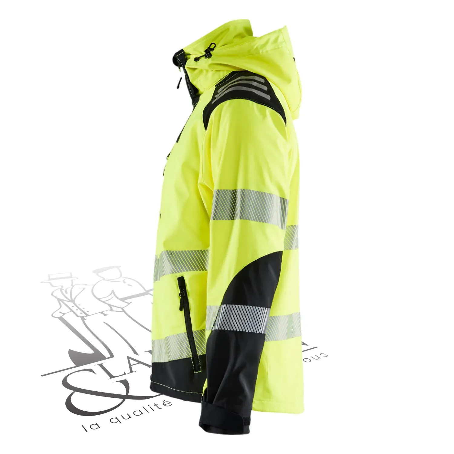 Veste de travail haute visibilité softshell à capuche Blaklader
