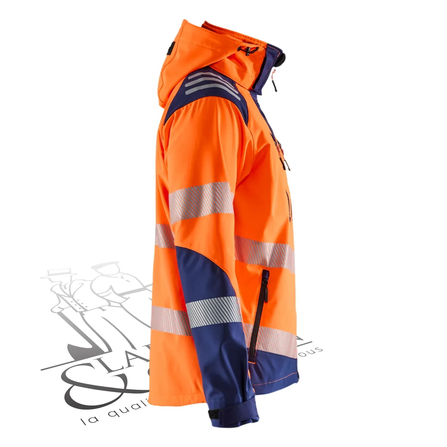 Veste de travail haute visibilité softshell à capuche Blaklader