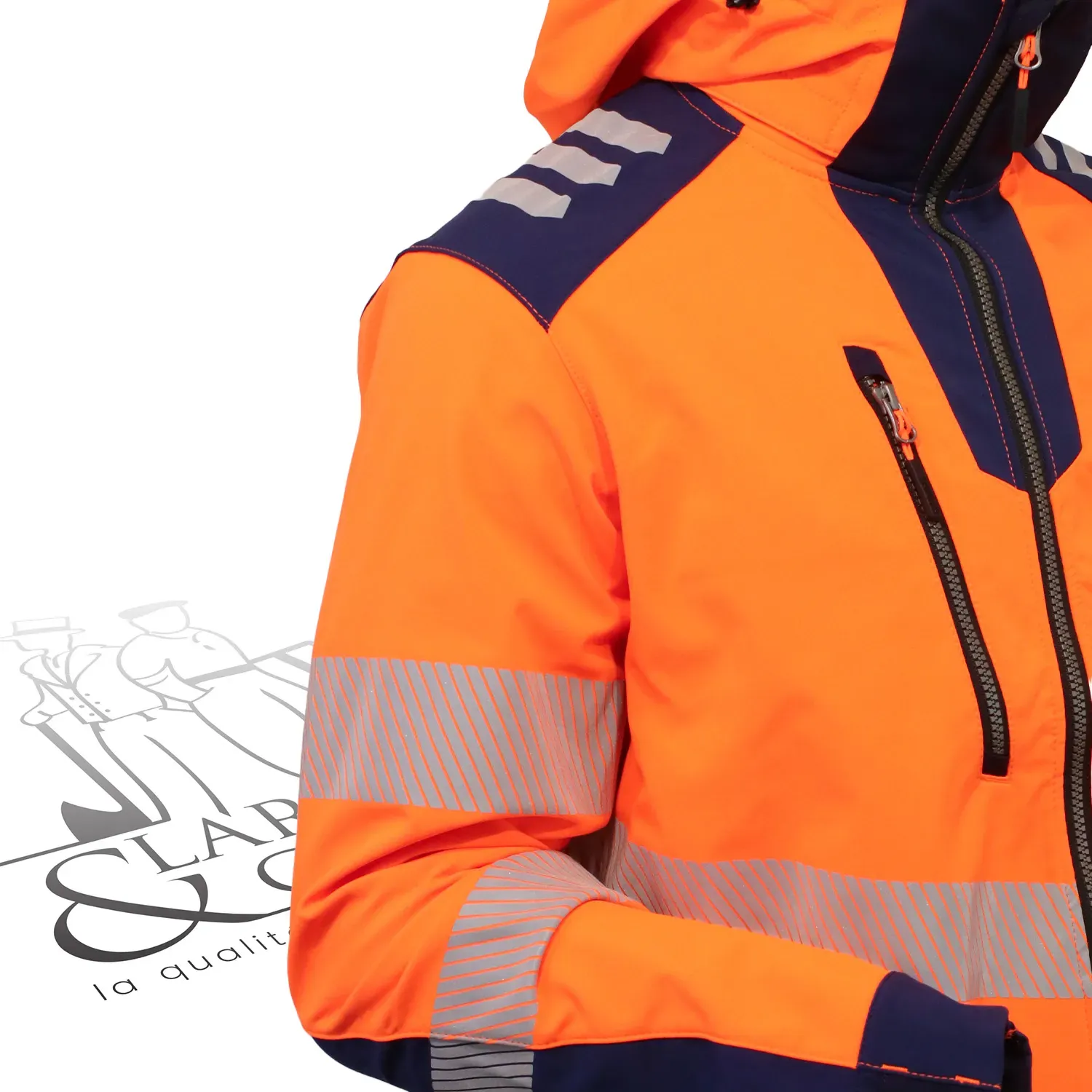 Veste de travail haute visibilité softshell à capuche Blaklader