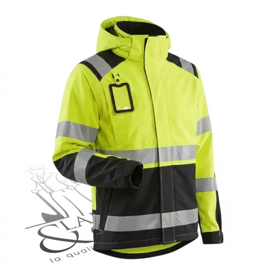 Veste de travail hardshell haute visibilité à capuche Blaklader