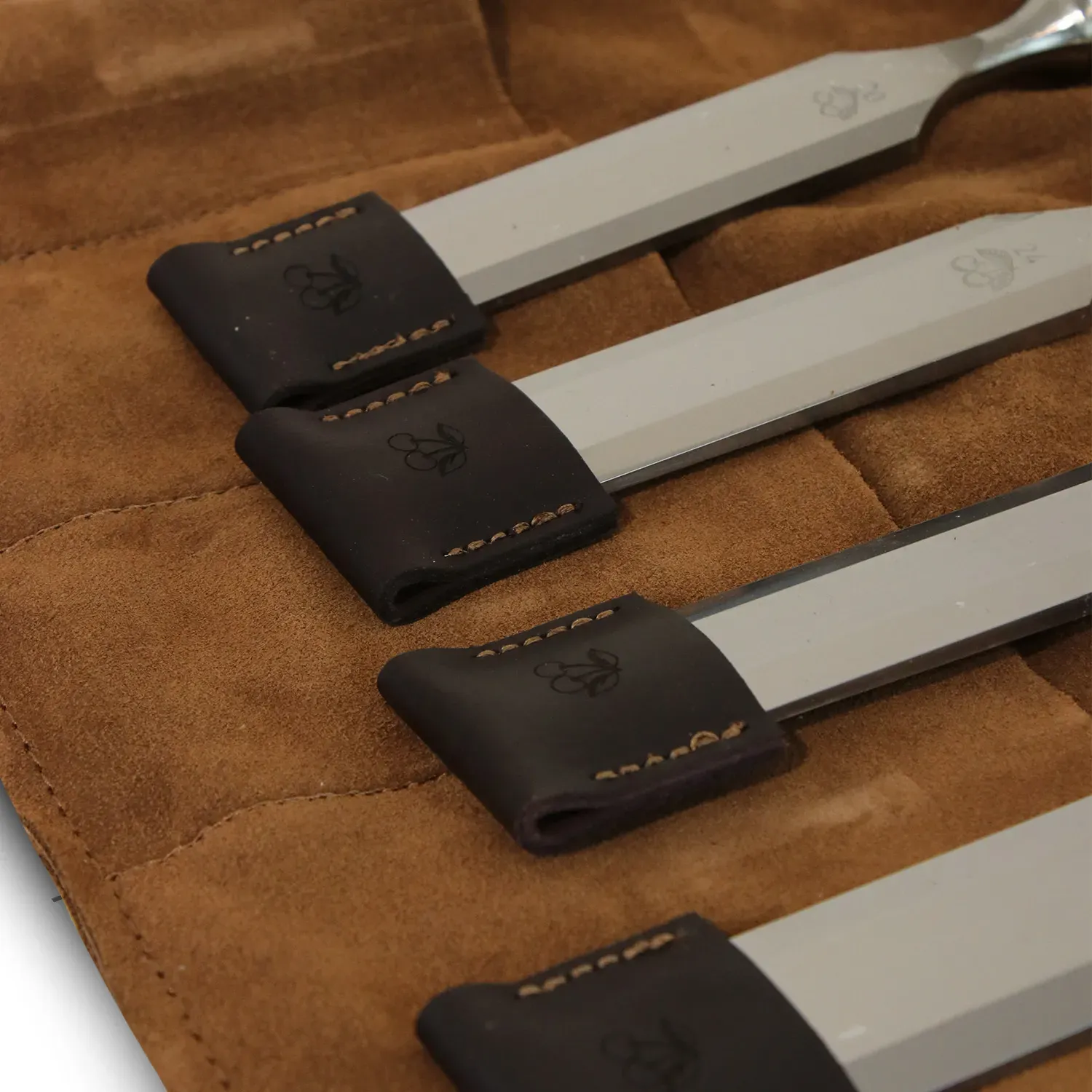 Set de 12 ciseaux à bois de menuisier Kirschen avec trousse en cuir