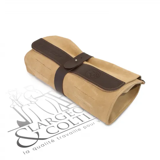 Trousse de rangement pour 12 ciseaux de menuisier Kirschen sangles cuir