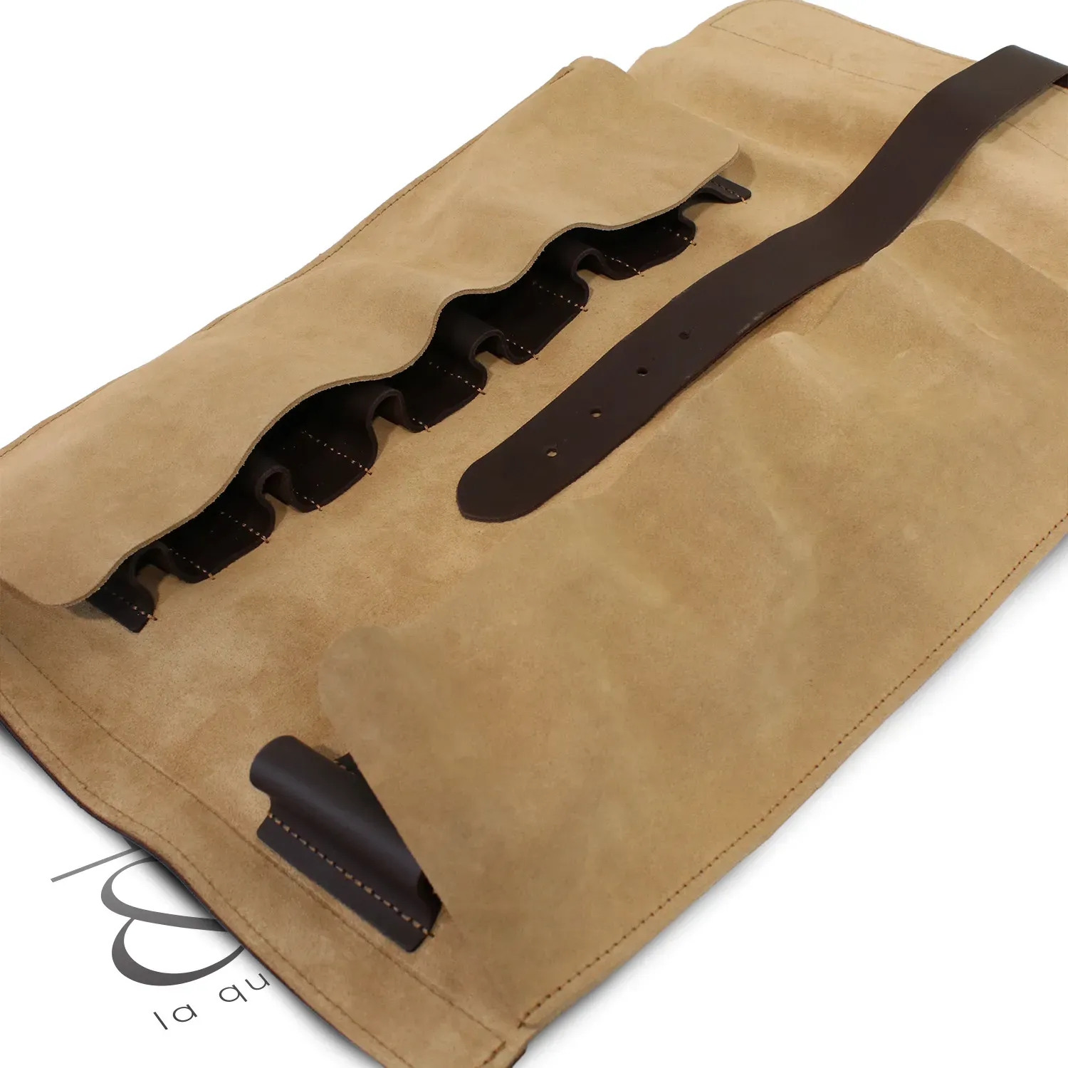 Trousse de rangement pour 12 ciseaux de menuisier Kirschen sangles cuir