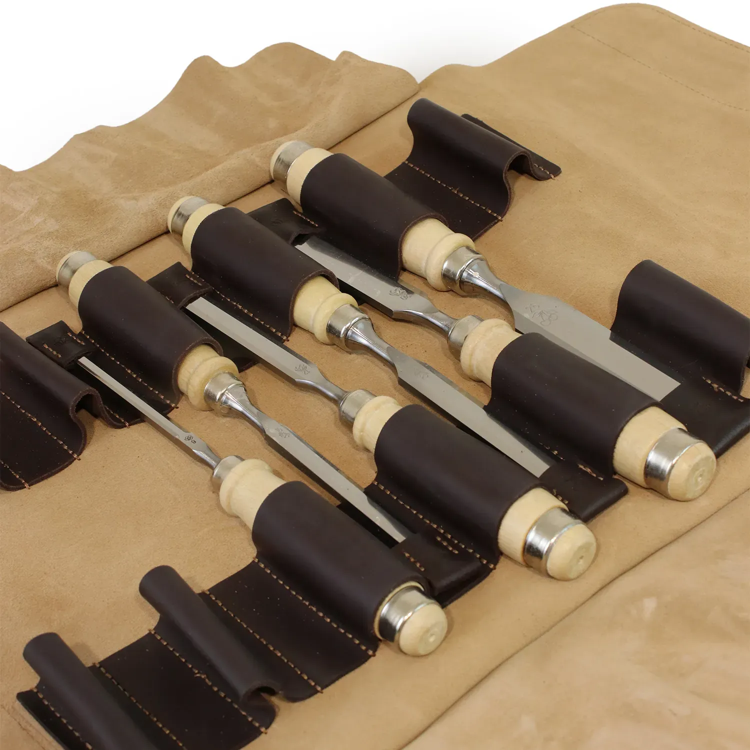 Set de 6 ciseaux de menuiser Kirschen avec trousse en cuir
