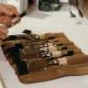 Set de 12 ciseaux à bois de menuisier Kirschen avec trousse en cuir