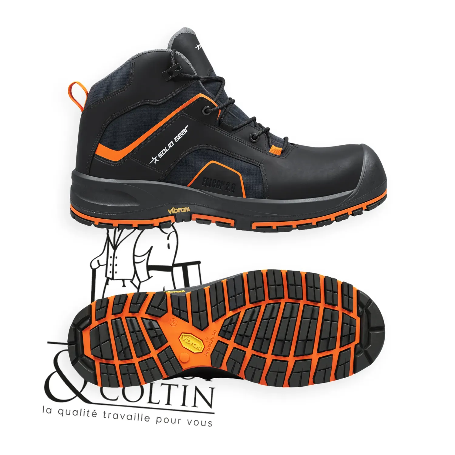 Chaussures de sécurité montantes S3S Falcon 2 Mid Solid Gear