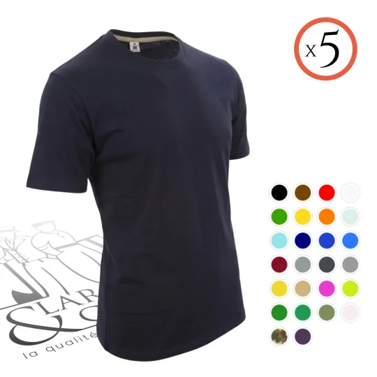 Pack de 5 t-shirts de travail homme col rond - Largeot & Coltin