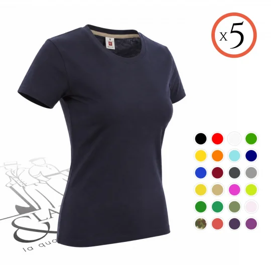 Pack de 5 t-shirts de travail simples femme col rond