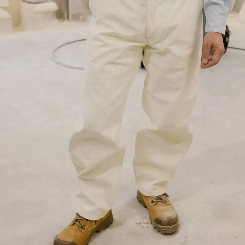 Pantalon tailleur de pierre en velours écru - Largeot & Coltin