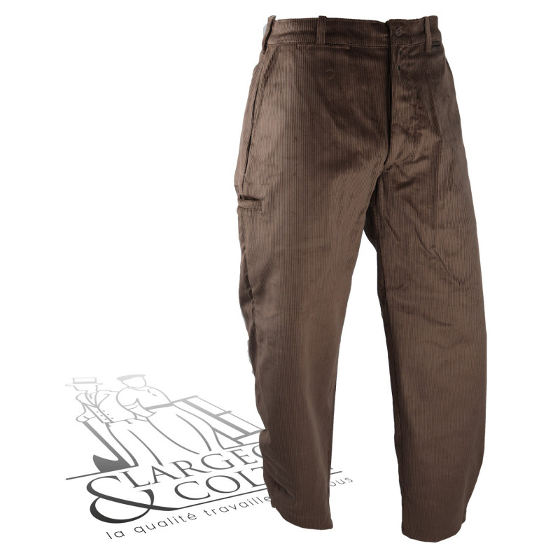 Largeot velours taille basse Le Laboureur marron
