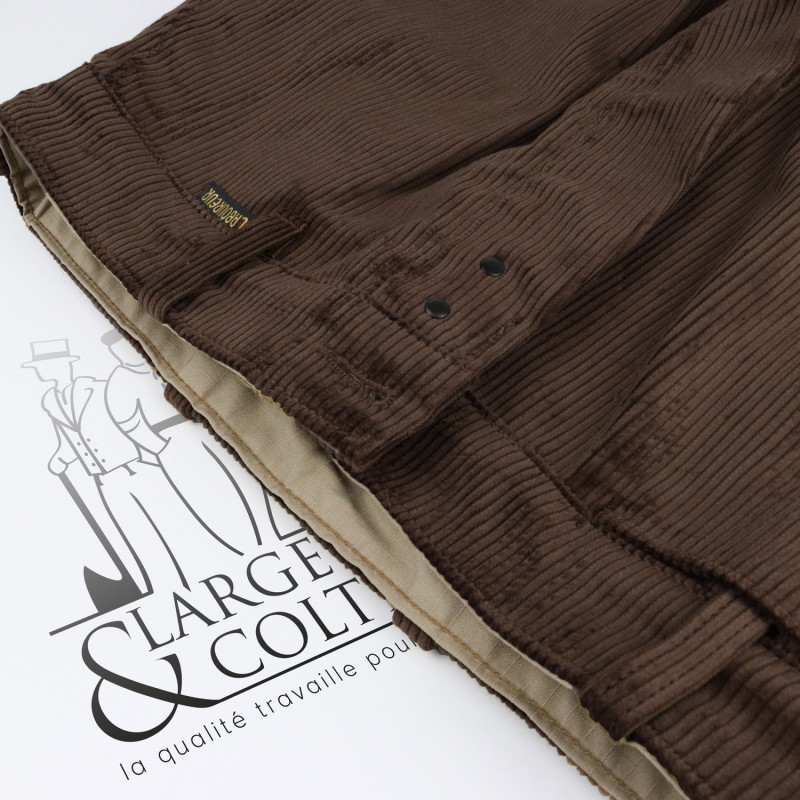 Largeot velours taille basse Le Laboureur marron