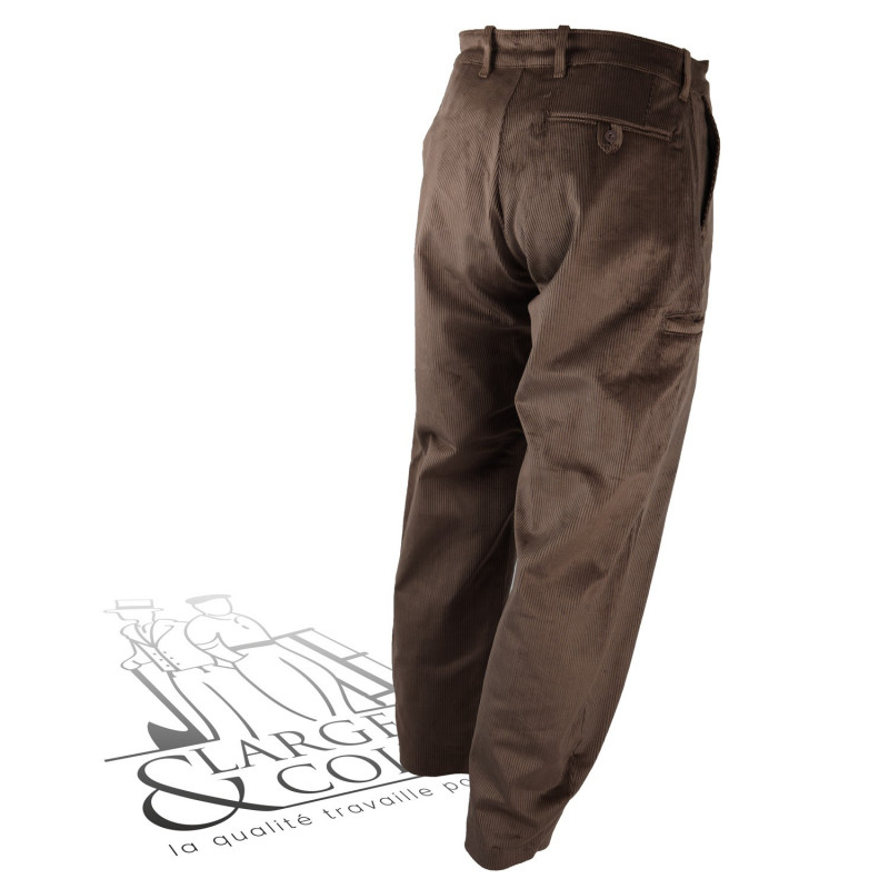 Largeot velours taille basse Le Laboureur marron