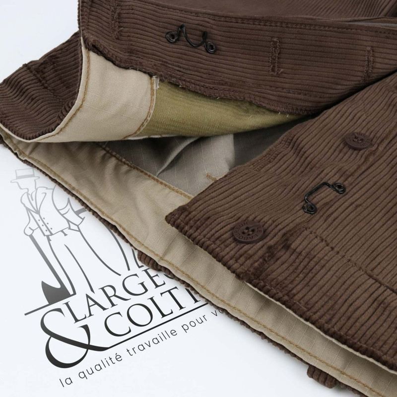 Largeot velours taille basse Le Laboureur marron