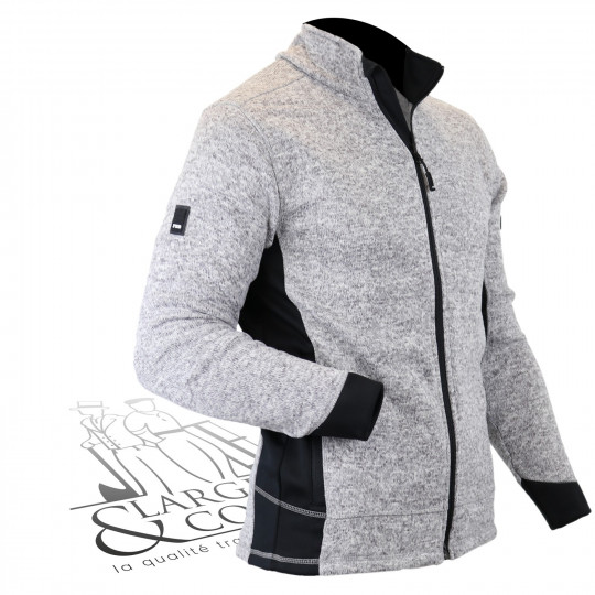 Veste en tricot polaire FHB gris-noir