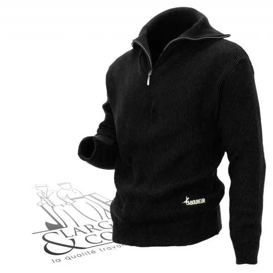 Pull Camionneur Homme Hiver - Sweatshirt Col Demi-Zip Chaud Et Confortable, Style Décontracté Vintage