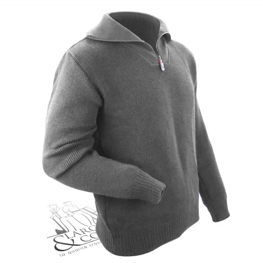 Pull Camionneur Homme Hiver - Col Roulé Zippé, Manches Longues - Tissu Chaud Polaire - Coupe Décontractée Grande Taille - Couleur Unie - 7