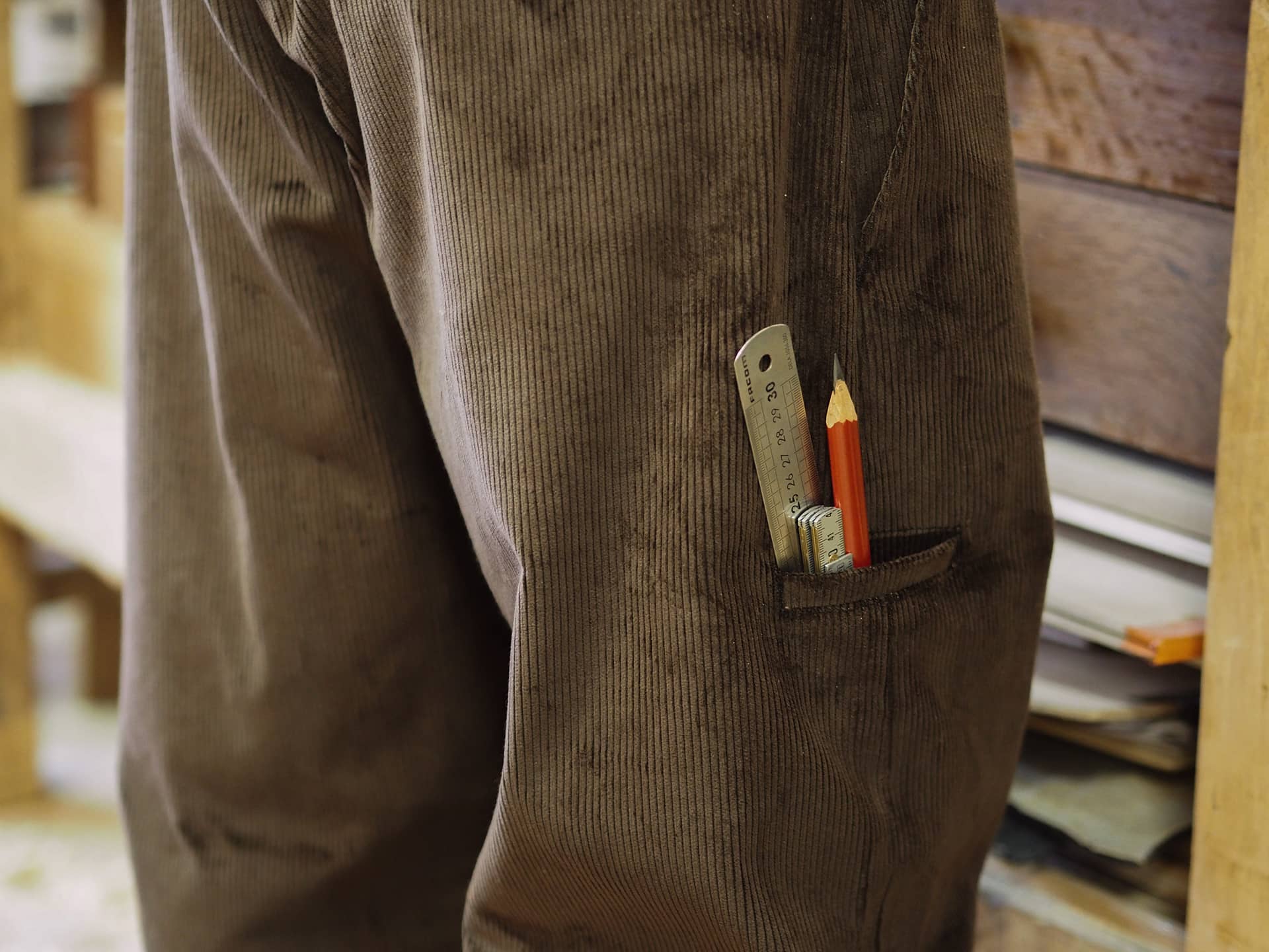 Largeot en velours marron Le Laboureur fabriué en France